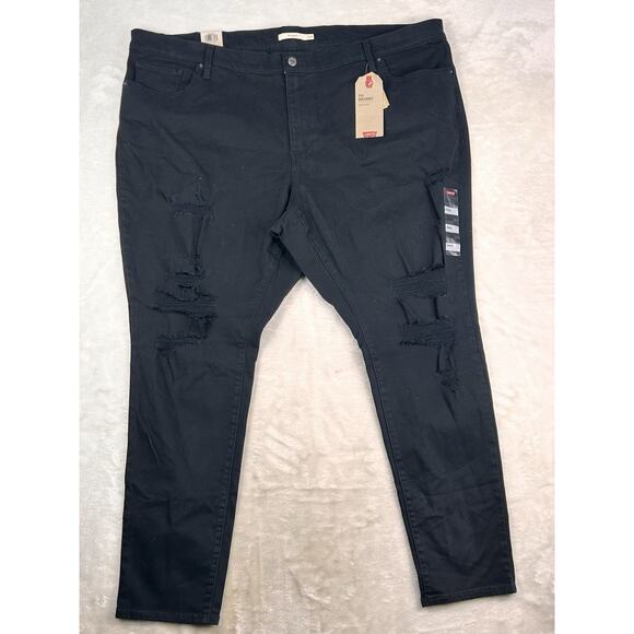 Levis 711 Skinny Jeans Womens Size 26W Black High Rise Sculpt Hypersoft Stretch - Picture 1 of 11